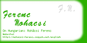ferenc mohacsi business card